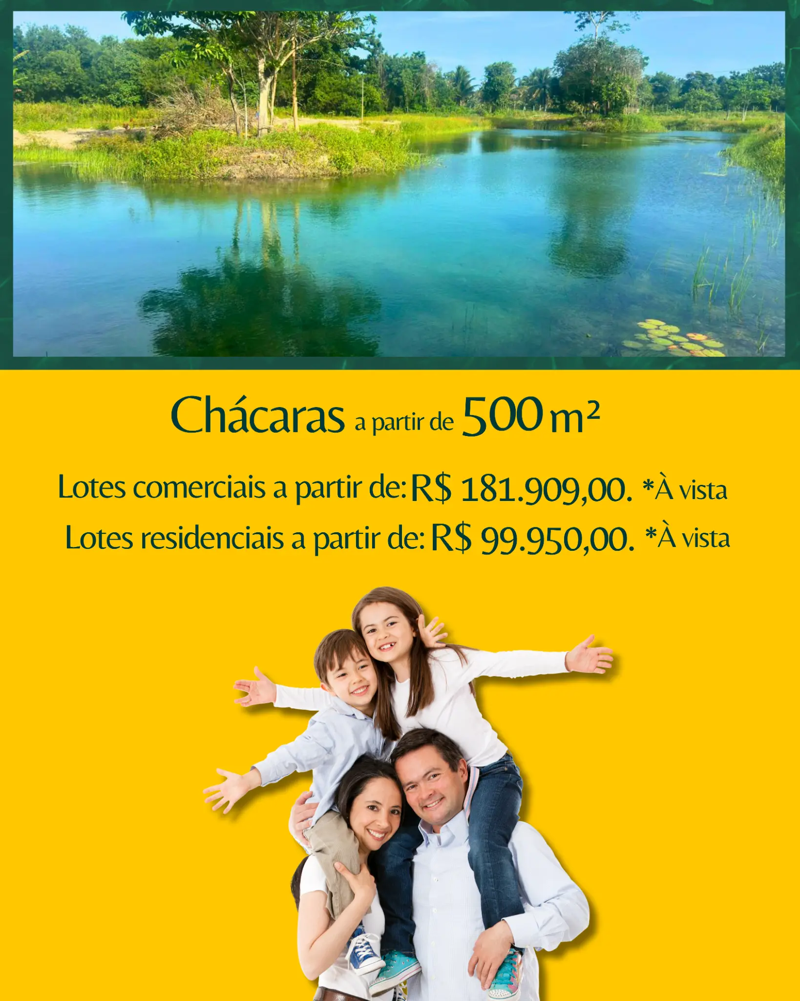 Família feliz no Lagoa Azul